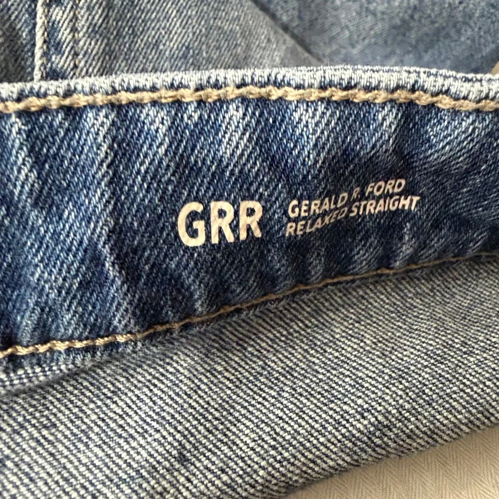 Warp + Weft GRR Gerald R. Ford Relaxed Straight Jeans Westside Light Blue 42x34‎